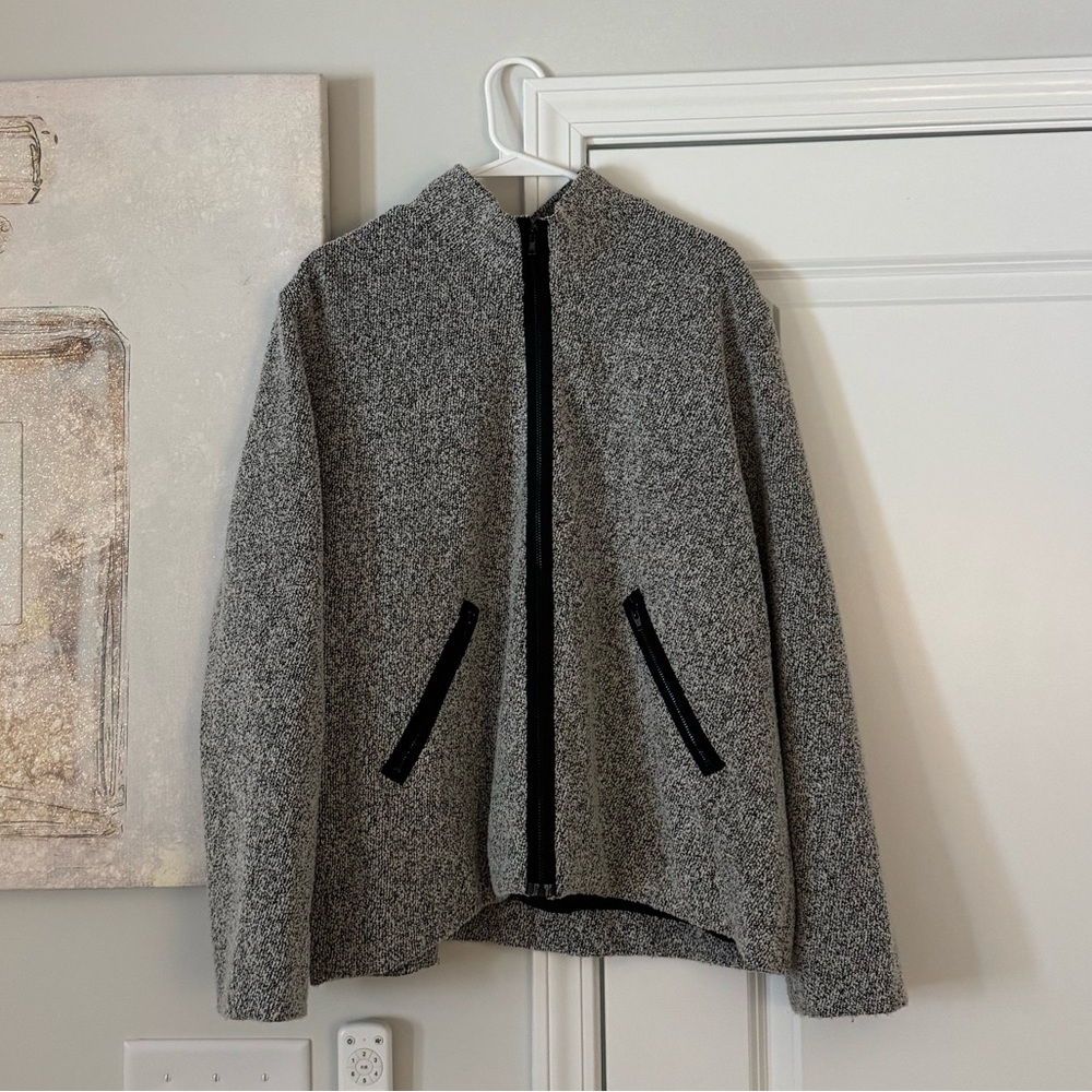 Women's Gray Jacket with Black Trim
